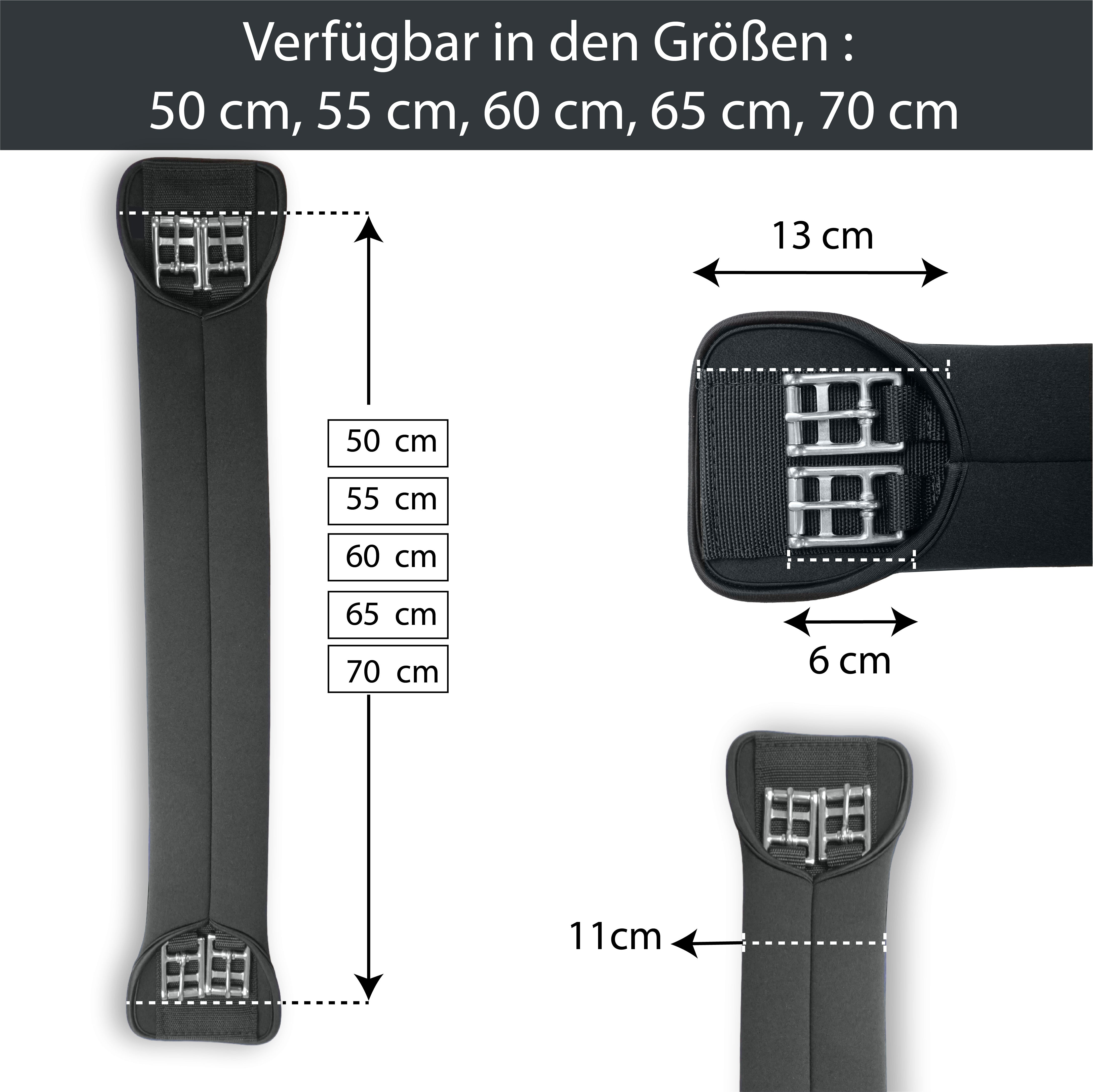 Sattelgurt aus weichem Neopren in Schwarz